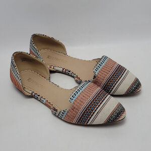 Women's Restricted Multicolor Woven D'orsay Pointed Toe Flat Shoes Size 9